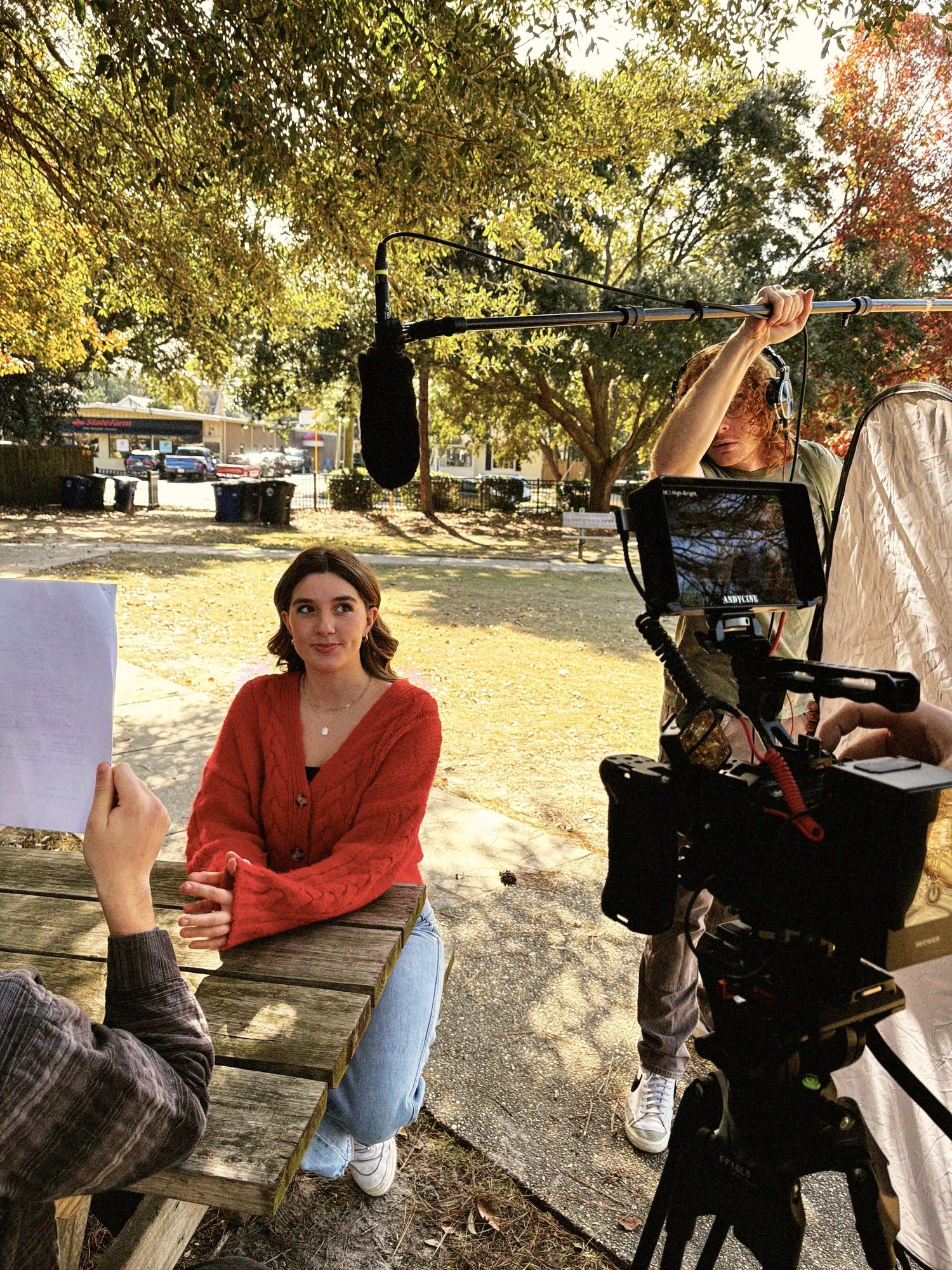 Jesse Starling filming on location